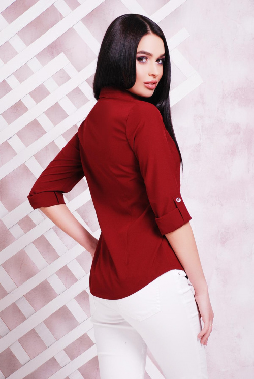 Блуза 1710 бордовый - фото 2